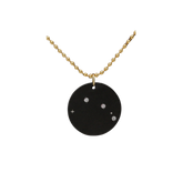 Zirconium Aries Zodiac Lab Grown Diamond Disc Necklace with Gold Filled Chain